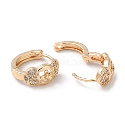 Rack Plating Brass Micro Pave Cubic Zirconia Hoop Earrings&nbsp;EJEW-P238-22KCG