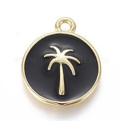 Golden Plated Brass Enamel Pendants&nbsp;KK-F807-04-G