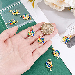 8Pcs Brass Enamel Pendants&nbsp;KK-BBC0029-40