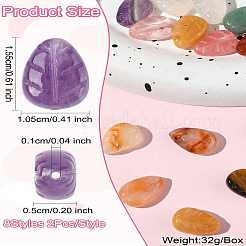 16Pcs 8 Styles Natural Agate & Amethyst & Topaz Jade & Green Aventurine & Red Agate & Tiger Eye & White Agate&nbsp;G-CJ0001-80