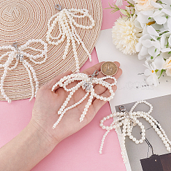 6Pcs Bowknot Plastic Imitation Pearl Shoe Charms&nbsp;HJEW-HY00057
