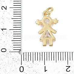 Rack Plating Brass Micro Pave Cubic Zirconia Pendant&nbsp;KK-H509-38G-01