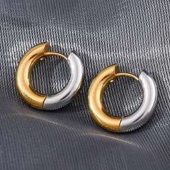 Two Tone 304 Stainless Steel Hinged Hoop Earrings for Women&nbsp;EJEW-A073-01A