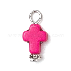 Cross Dyed Synthetic Turquoise Pendants&nbsp;PALLOY-JF04256
