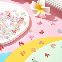 100Pcs 10 Styles Butterfly Resin Cabochons&nbsp;MRMJ-CJ0001-17