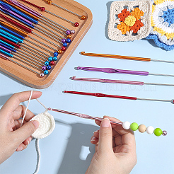 24Pcs 24 Colors 201 Stainless Steel & Alloy Beadable Crochet Hooks&nbsp;FIND-AR0006-91
