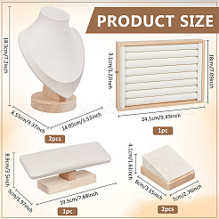 6Pcs 4 Styles VelvetJewelry Display Stand Sets&nbsp;NDIS-DR0001-03