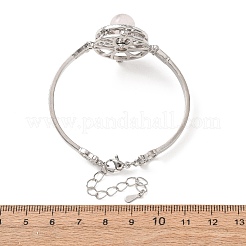 Rotating Sun Natural Rose Quartz Link Bracelets&nbsp;GG-CBA0251-11P-01