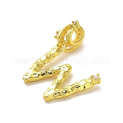 Rack Plating Brass Micro Pave Cubic Zirconia European Dangle Charms&nbsp;KK-L210-015G-W