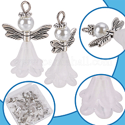 48Pcs 6 Style Alloy & Acrylic & Glass Pendants&nbsp;PALLOY-AR00032