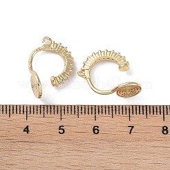 Brass with Cubic Zirconia Cuff Earring Findings&nbsp;LS-KK-B087-14G