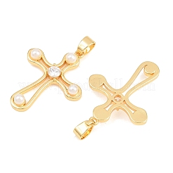 Easter Brass Micro Pave Clear Cubic Zirconia Pendants&nbsp;ZIRC-F148-01G