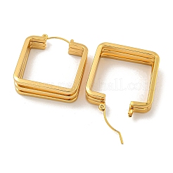 202 Stainless Steel Square Multi Layered Hoop Earrings&nbsp;EJEW-H003-15G