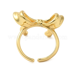 Bowknot Brass Open Cuff Finger Rings for Women&nbsp;RJEW-A048-30G