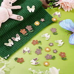 30Pcs 6 Styles Flower Computerized Embroidery Cloth Iron On Patches&nbsp;PATC-TA0001-36B
