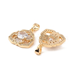 Brass & Clear Cubic Zirconia Pendants&nbsp;KK-G558-07G