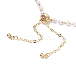 Handmade Brass & Round ABS Plastic Imitation Pearl Link Chain Slider Bracelet Making&nbsp;AJEW-JB01327