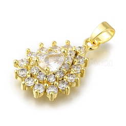 Rack Plating Brass Micro Pave Cubic Zirconia Pendant&nbsp;KK-H485-39G-01