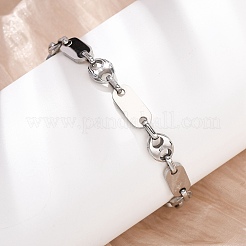 304 Stainless Steel Oval & Pig Nose Shape Link Bracelets for Women&nbsp;BJEW-F527-04P