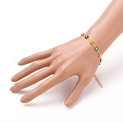 Daisy Link Chain Necklaces & Bracelets Jewelry Sets&nbsp;SJEW-JS01138-01