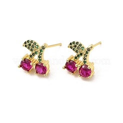 Cherry Brass Micro Pave Cubic Zirconia Dangle Earrings&nbsp;EJEW-L305-07G