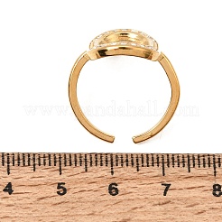 304 Stainless Steel Rhinestone Cuff Open Rings for Women&nbsp;RB-CBA2039-01G-01