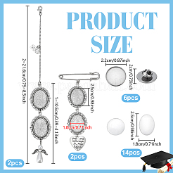 304 Stainless Steel & Alloy Oval Tray Brooch Base Settings&nbsp;HJEW-PH02211