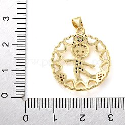 Brass Micro Pave Cubic Zirconia Pendants&nbsp;KK-M319-24G-03