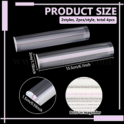 4Pcs 2 Styles Acrylic Magnifying Glass Ruler for Reading&nbsp;OFST-FG0001-02B