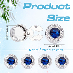 3 Pairs Alloy Rhinestone Cufflinks&nbsp;BUTT-ME0001-37C