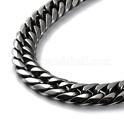 304 Stainless Steel Cuban Link Chain Necklace&nbsp;NJEW-P288-01D-AS