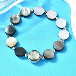 Abalone Shell Beads Stretch Bracelets&nbsp;BJEW-D315-03P