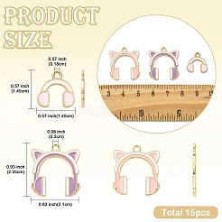 15Pcs 3 Styles Alloy Enamel Pendants&nbsp;FIND-YW0012-83