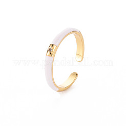 Brass Enamel Cuff Rings&nbsp;RJEW-T016-24G-NF