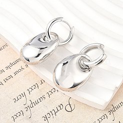 Oval Brass Hoop Earrings for Women&nbsp;EJEW-U057-06A-02P