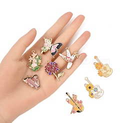 8Pcs 8 Styles Rack Plating Alloy Enamel Pendants&nbsp;FIND-FP0002-65