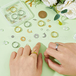 DIY Star & Lightning Stainless Steel Charms Cuff Ring Making Kit&nbsp;DIY-FI0001-02
