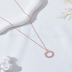1Pc Brass Crystal Rhinestone Sun Pendant Necklaces for Women&nbsp;NJEW-LP0009-57