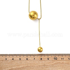 304 Stainless Steel Round Ball Pendant Snake Chain Necklaces&nbsp;NJEW-U028-03G
