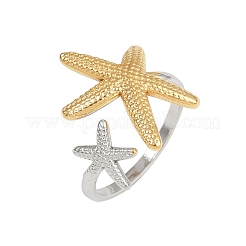 Starfish 304 Stainless Steel Cuff Rings for Women&nbsp;RJEW-B133-04