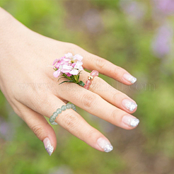 16Pcs 16 Style Natural & Synthetic Mixed Gemstone Round Beaded Stretch Rings Set for Women&nbsp;RJEW-AN0001-01