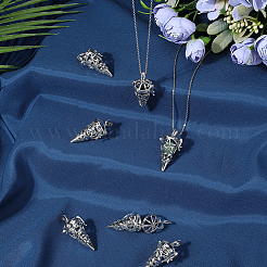 10Pcs Hollow Brass Cone Cage Pendants&nbsp;KK-SC0004-37