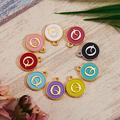 120Pcs 12 Colors Golden Plated Alloy Charms&nbsp;ENAM-SZ0001-64Q