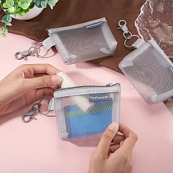 3Pcs Rectangle Nylon Mesh Zipper Wallets Pendant Decorations&nbsp;HJEW-TAC0106