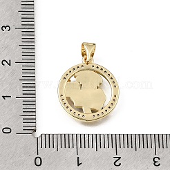 Brass Micro Pave Clear Cubic Zirconia Pendants&nbsp;CU-E002-13G