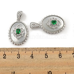 Brass Micro Pave Clear Cubic Zirconia Pendants&nbsp;KK-L211-007P