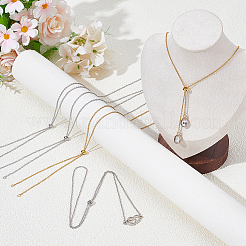 10Pcs 2 Colors Adjustable 304 Stainless Steel Slider Necklace Making&nbsp;NJEW-NB00009