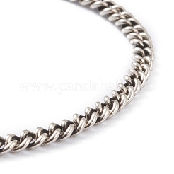 Brass Curb Chain Bracelets&nbsp;BJEW-H537-07AS