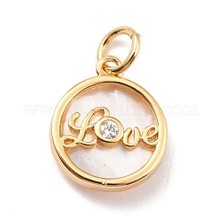 Eco-Friendly Brass Micro Pave Cubic Zirconia Pendants&nbsp;KK-K268-07G