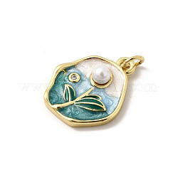 Brass Enamel Pendants&nbsp;KK-K302-19B-G